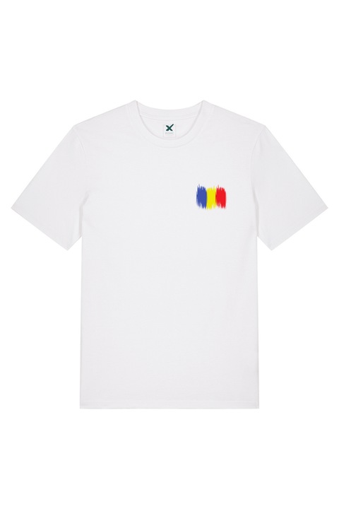 Hai Romania póló, Ronic X, 100% bio pamut, Fehér/Sárga
