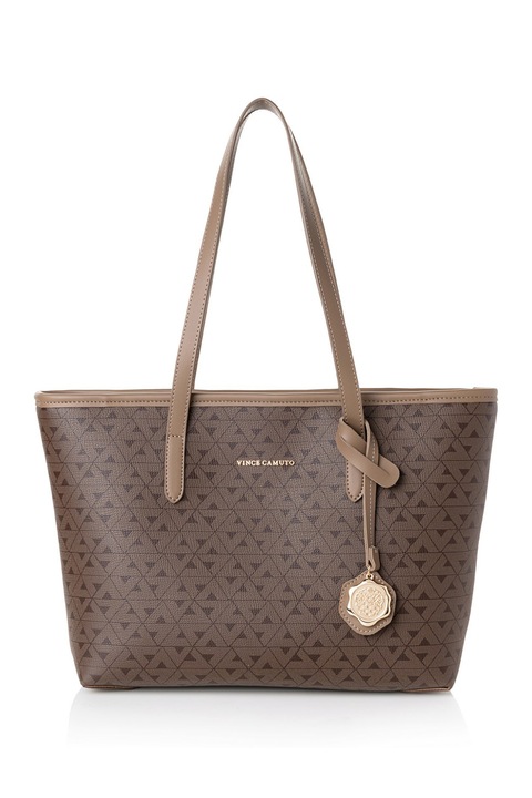 Vince Camuto, Geanta shopper cu model monograma, Maro inchis, Maro