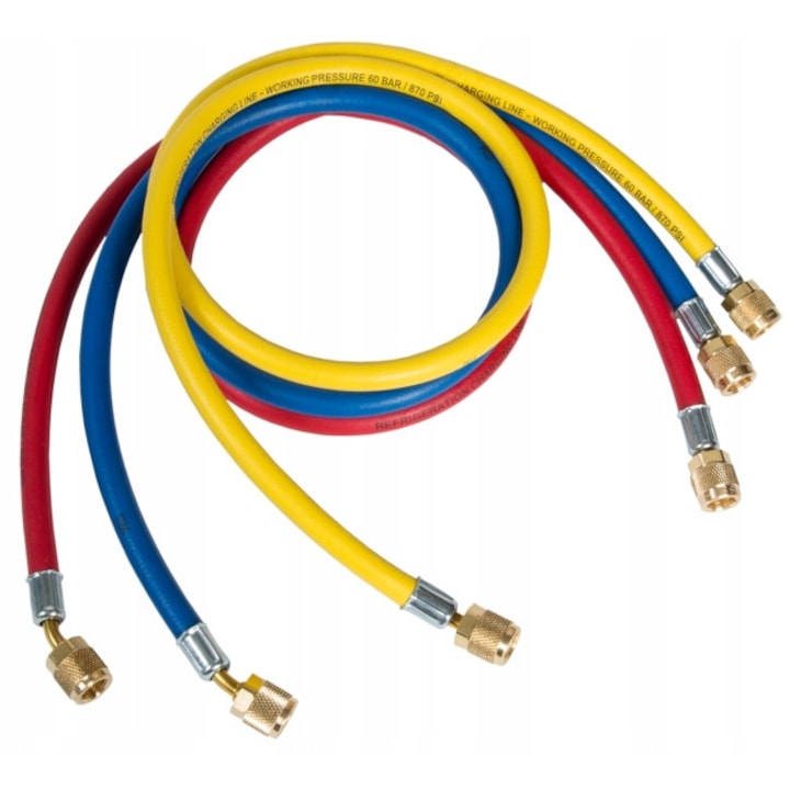 Furtunuri de Serviciu pentru Refrigerare si Aer Conditionat Refco, Set 3 Bucati, 150cm, 1/4" SAE