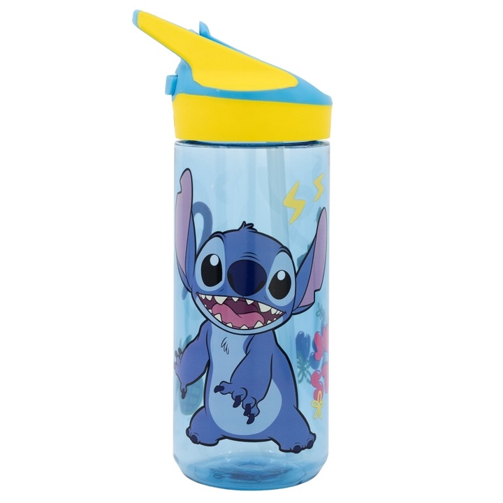 Пластмасова бутилка за вода Lilo & Stitch 620ml Прозрачна