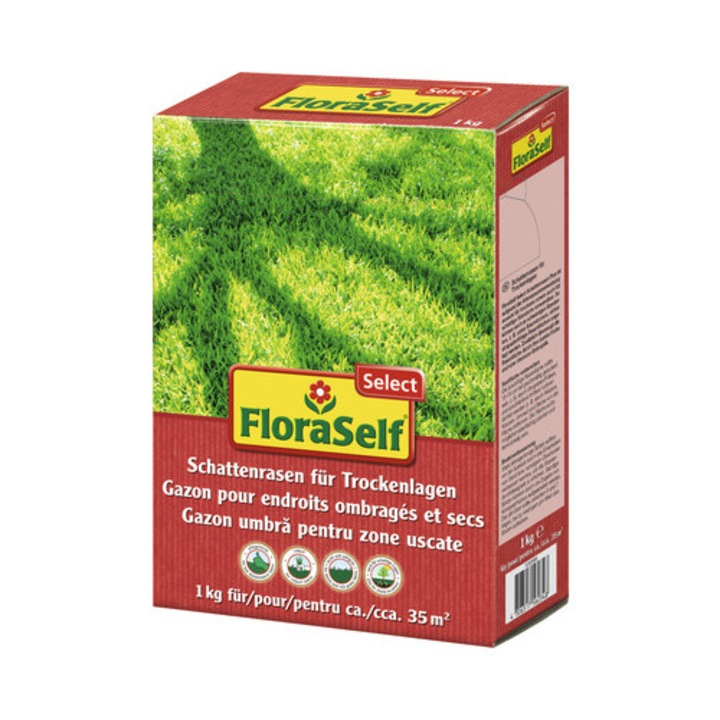 Seminte de gazon umbra pentru zone aride FloraSelf Select 1 kg / 35 m²
