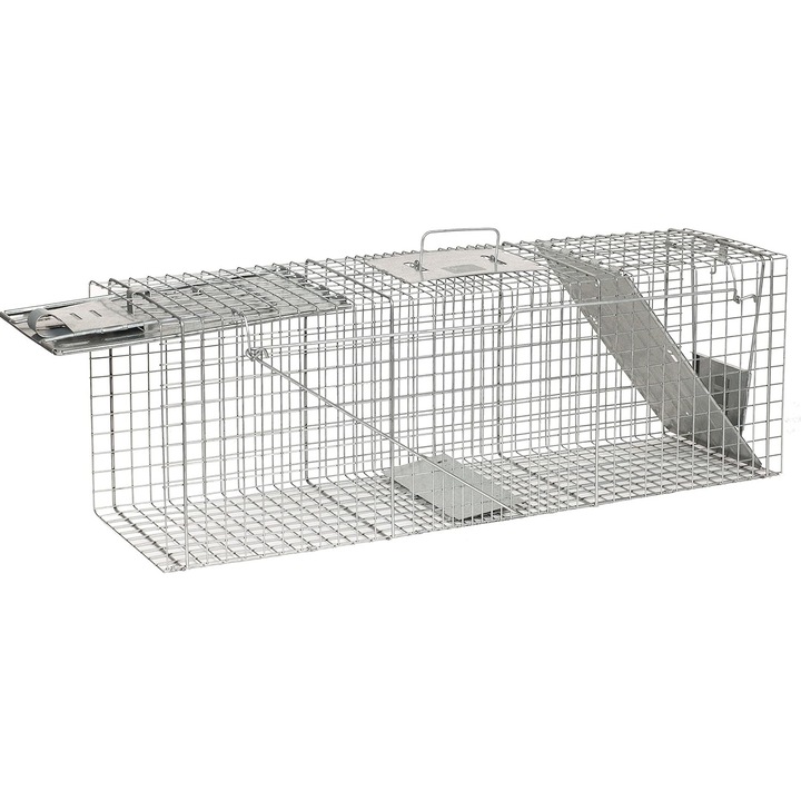 Fém rókacsapda BUHA XXL 104 x 34 x 43 centiméter, horganyzott acél, nagytestű állatoknak