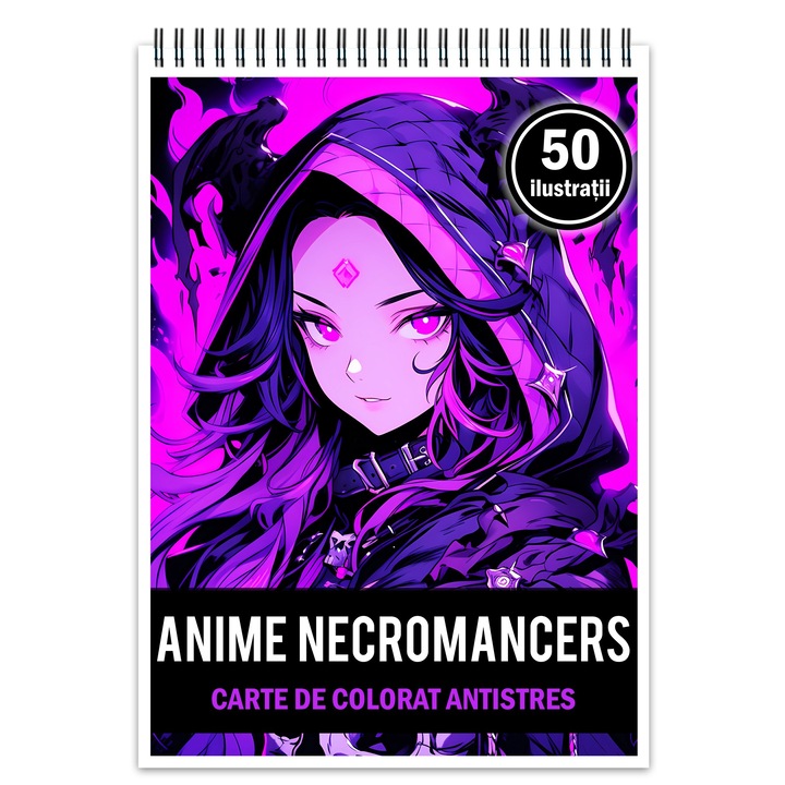 Kifestőkönyv pihenésre és stresszoldásra, 50 illusztráció, Anime Necromancers, Legendary Print Kiadó, 106 oldal
