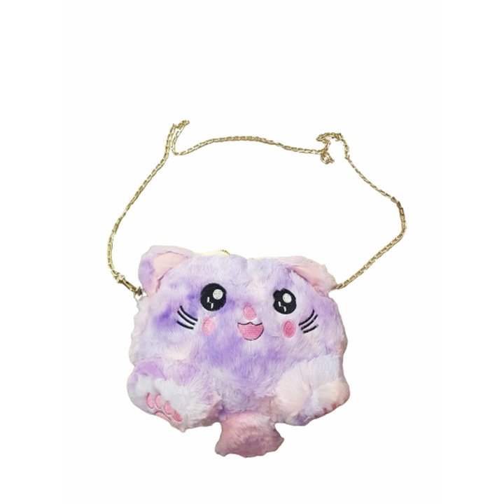 Pisicuta de jucarie, Plus, Mov, 21x19 cm