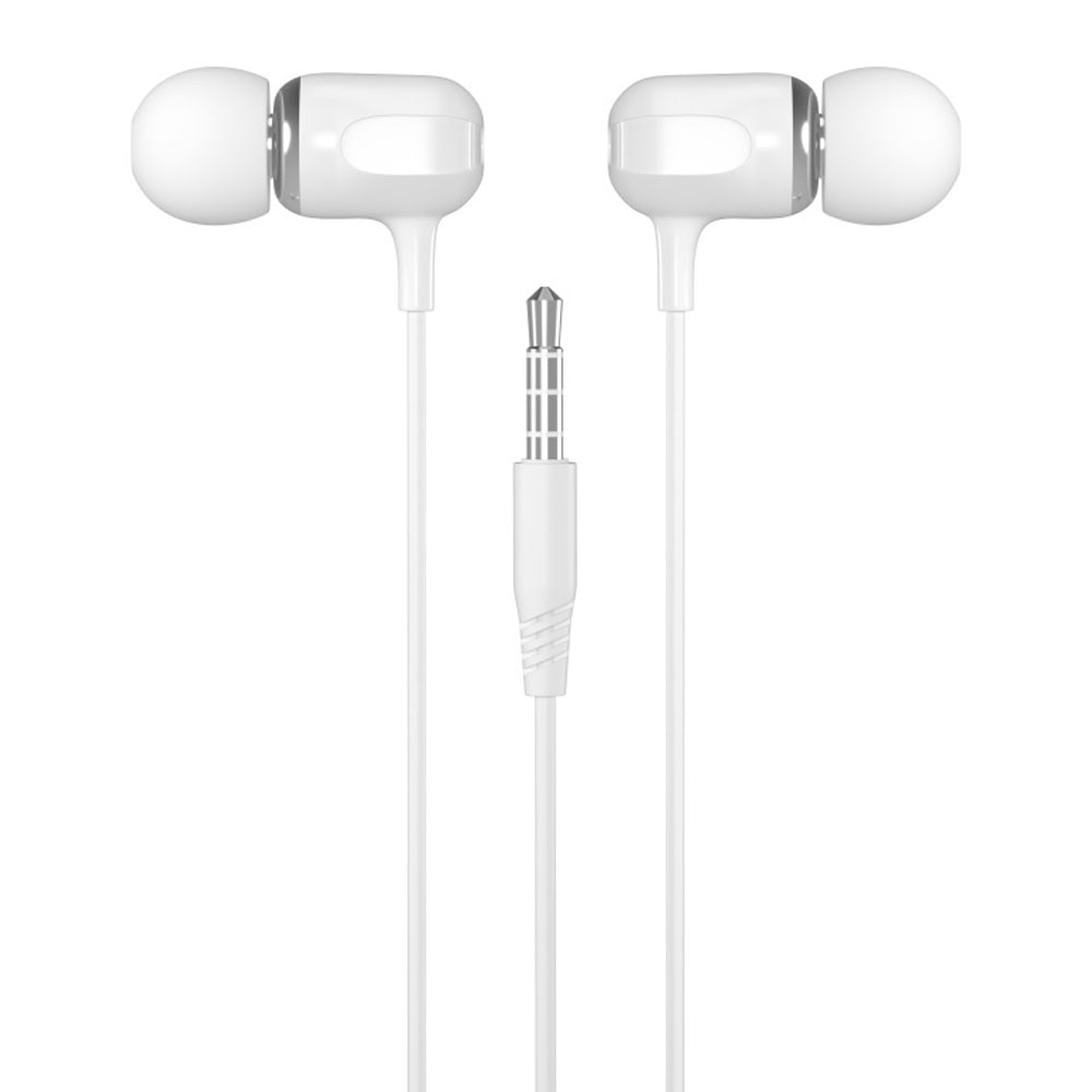 Casti audio in-ear, Jack 3.5 mm, Microfon pe fir, Buton control muzica / apeluri, Stereo, Alb