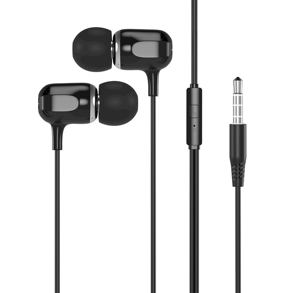 Casti audio in-ear, Jack 3.5 mm, Microfon pe fir, Buton control muzica / apeluri, Stereo, Negru