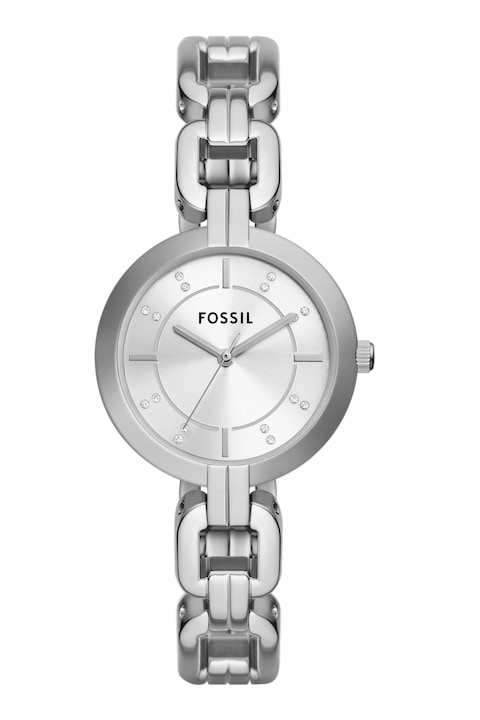 Fossil, Часовник с кристали на циферблата, Сребрист