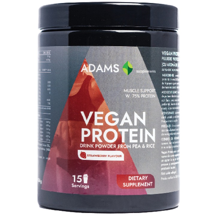 Vegan Protein (capsuni), 454gr, Adams