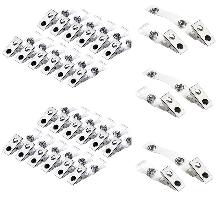 Set 30 Clipsuri, Rqiurpn, Metal si PVC Transparent, 1"x3/8", 2 3/4"x1/2", Potrivit pentru companii, scoli, spitale etc