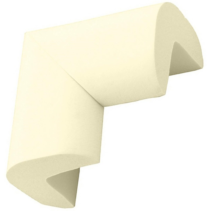 Set 4 protectoare de colturi, pentru mobila, Spuma, Alb