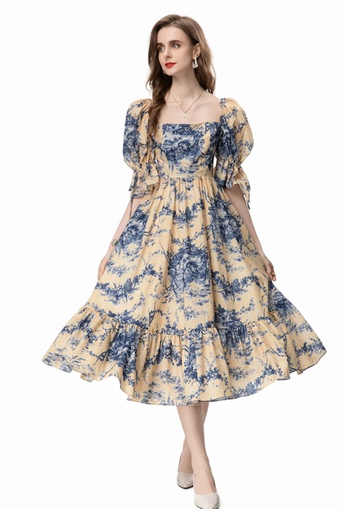 Noi ruha, hosszu, mintas, Bézs