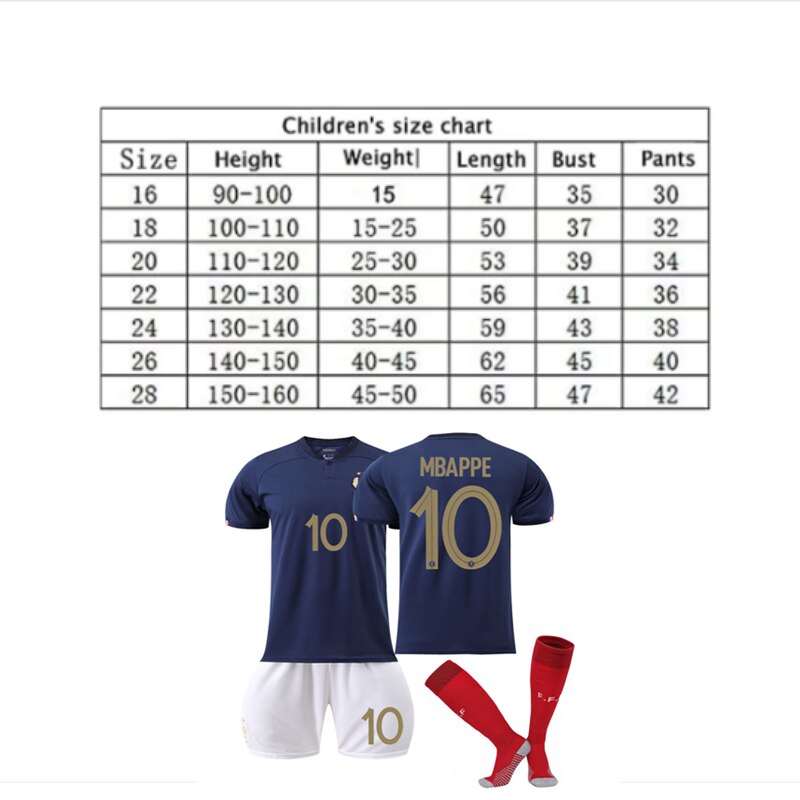 Echipament sportiv copii Paris Mbappe Cupa Mondiala Fotbal Tricou
