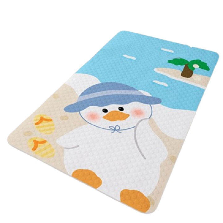 Covor de baie, antiderapant, 70x40 cm, motiv rata, multicolor