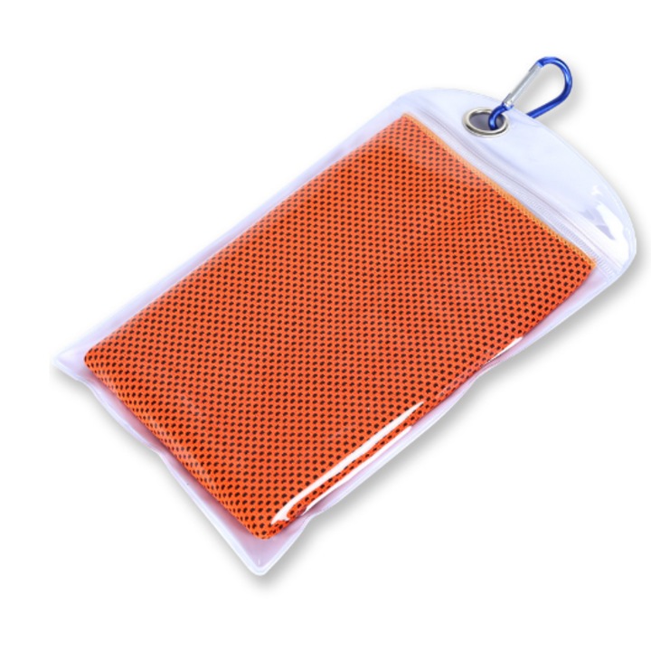 Prosop din microfibra cu capac etans, efect de racire instantanee, uscare rapida, perfect pentru sport, plaja, aerobic, fitness, yoga, activitati in aer liber, 30x90cm