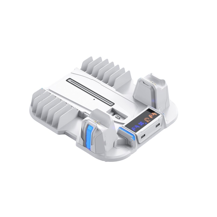 LYCENXI hűtőállvány, kompatibilis PS5 Slimhez, LED jelzőfény, 2 USB port