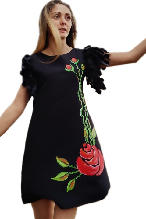 Rochie Dama, Trandafiri, Barbie, Negru, Negru