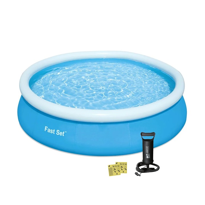 Piscina gonflabila, Dimensiune 244 x 61 cm, cu Pompa umflare si Kit reparatii (2 Petice)