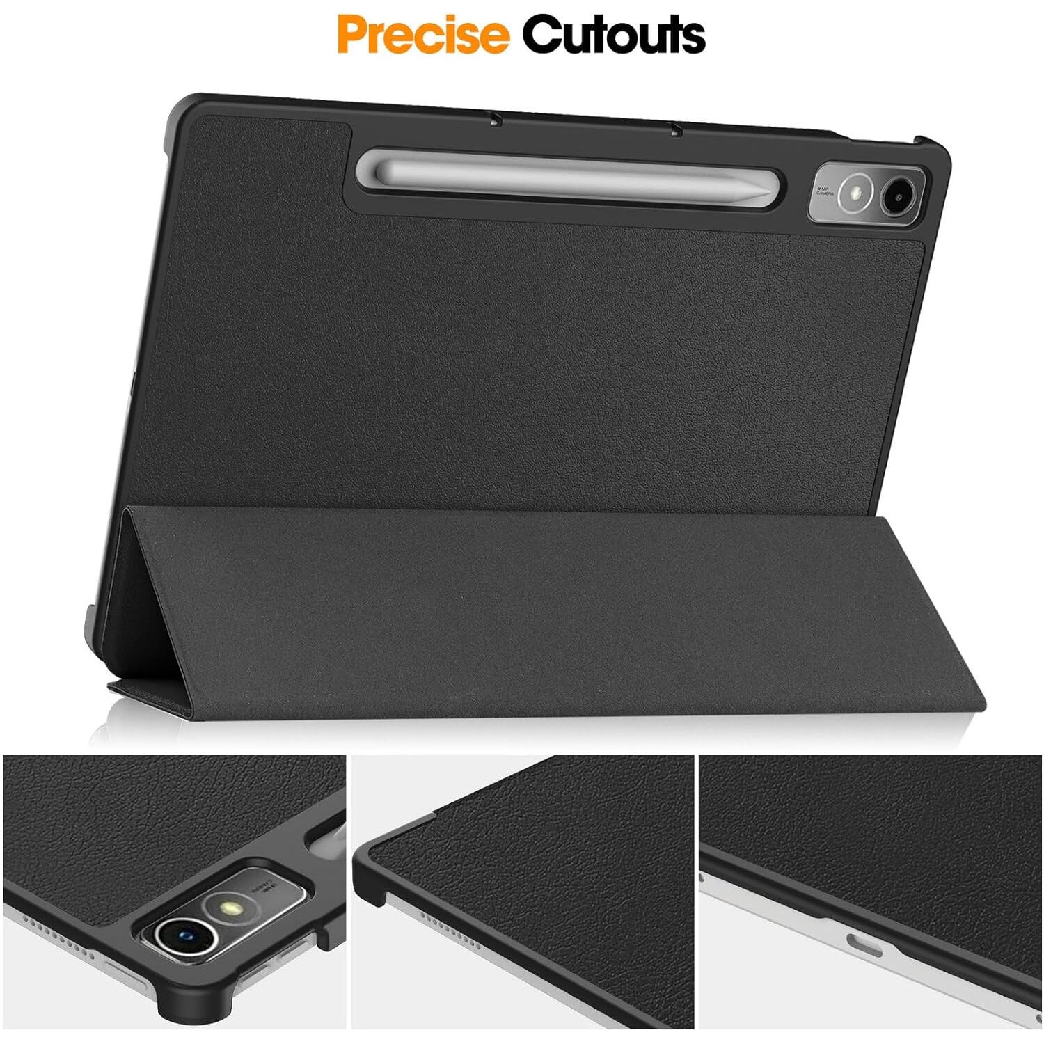 Husa pentru tableta Lenovo Tab P12 (TB370FU) 12.7 inch, 2023, cu functie sleep/wake-up, ultralight de tip stand, Sigloo, model Black