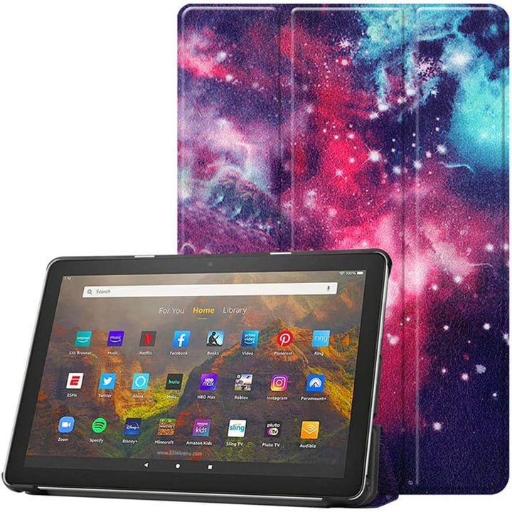 Husa pentru tableta Lenovo Tab P12 (TB370FU) 12.7 inch, 2023, cu functie sleep/wake-up, ultralight de tip stand, Sigloo, model Galaxy