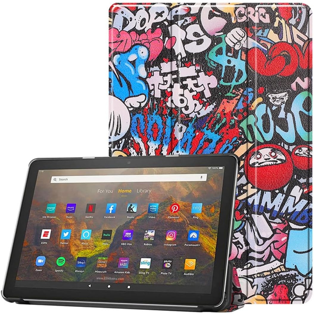 Husa pentru tableta Lenovo Tab P12 (TB370FU) 12.7 inch, 2023, cu functie sleep/wake-up, ultralight de tip stand, Sigloo, model Graffity