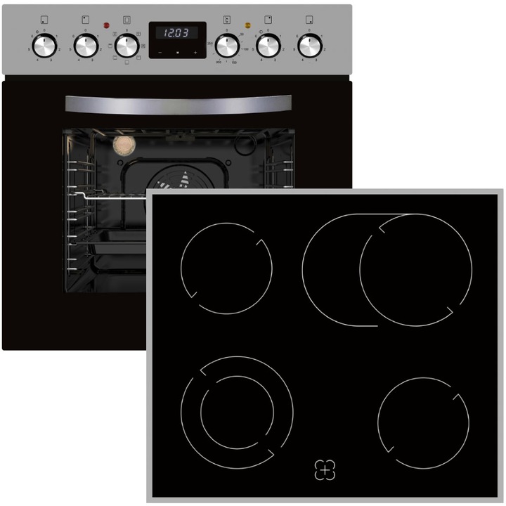 Set de aragaz din otel inoxidabil Geratek Torbole EH7104IX