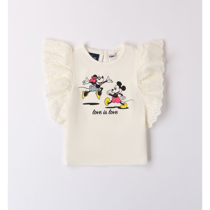 Minnie és Mickey Mouse mintás póló lányoknak, I Do, 4.8737, Krém, Krémszín