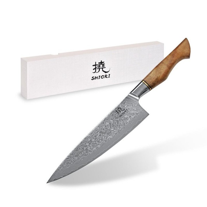 Cutit de bucatar Shiori, otel damasc, 20cm