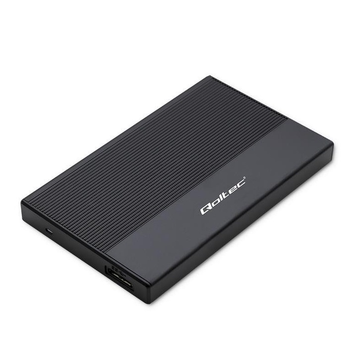 Carcasa Qoltec pentru HDD/SSD 2.5", SATA, USB 3.0, 2TB, negru