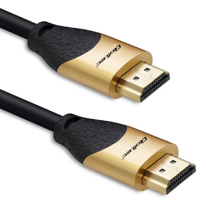 HDMI кабел Qoltec v2.1 Ultra High Speed 8K, 1 м, златен