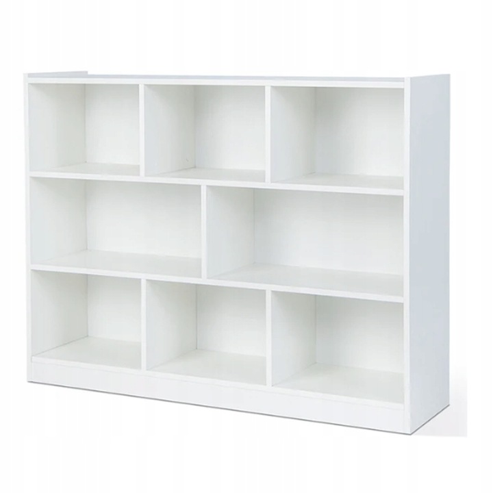 Biblioteca, alb, MDF, cu 8 rafturi, 104 x 100 x 24 cm Muvu