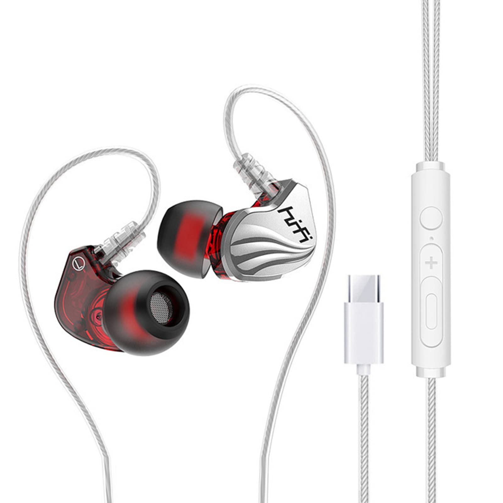Casti cu fir, JENUOS®, HIFI, USB C, Stereo, Pentru Samsung Galaxy S23 Ultra S22 A53/54/OnePlus 11, VIVO, Huawei, Alb