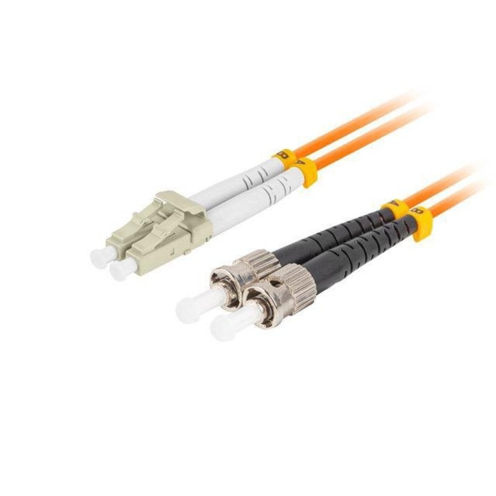 Cordon de corectie fibra optica Lanberg MM ST/UPC-LC/UPC DUPLEX 3.0MM OM2 50/125 LSZH 10m portocaliu