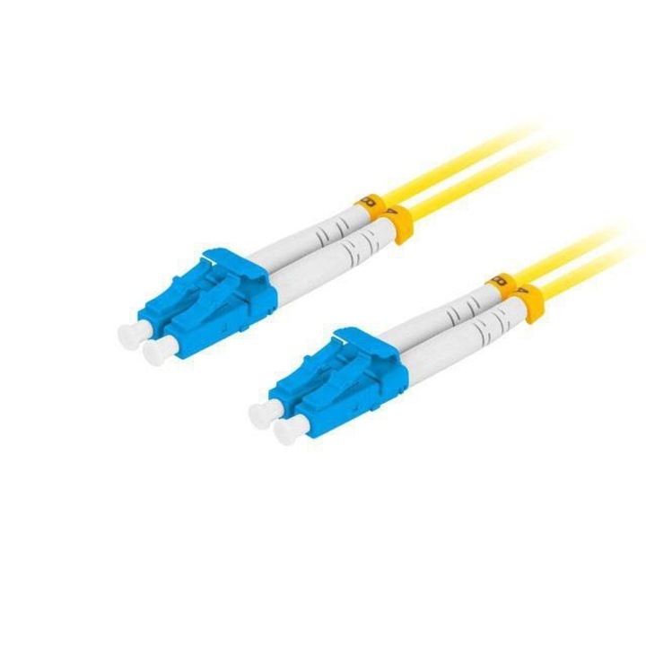 Cablu de corectie fibra optica Lanberg SM LC/UPC-LC/UPC DUPLEX 3.0MM LSZH G657A1 0.5m galben