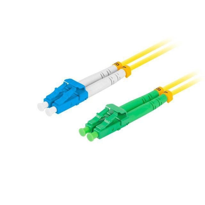 Cablu de corectie fibra optica Lanberg SM LC/APC-LC/UPC DUPLEX 3.0MM LSZH G657A1 1m galben