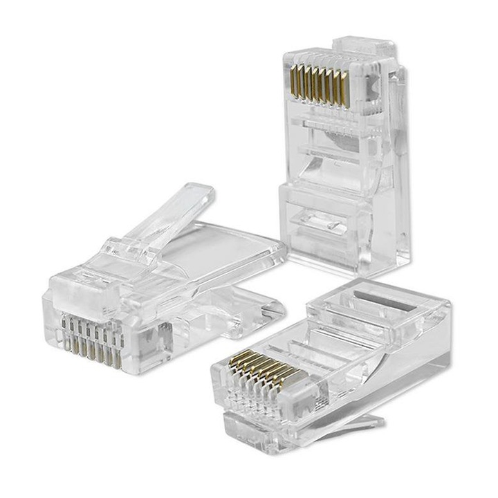 Mufa QOLTEC, conector modular RJ45 | CAT6 | UTP | Contacte placate cu aur | 10 bucati