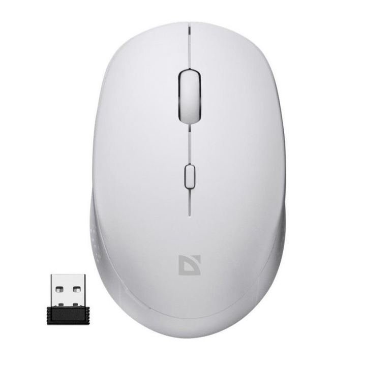 Mouse wireless, Defender, AURIS MB-027, optic, silent, 1600dpi, alb