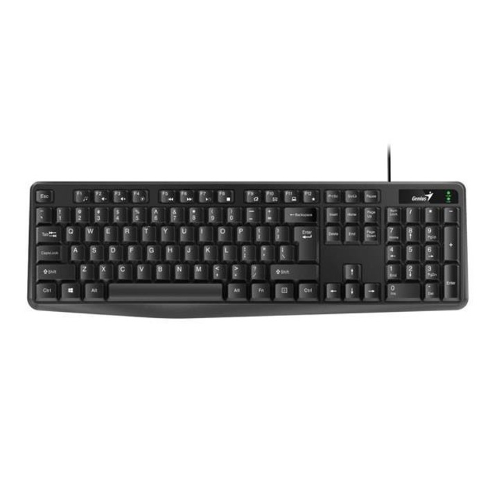 Клавиатура Genius KB-117, С кабел, Водоустойчива, Черна