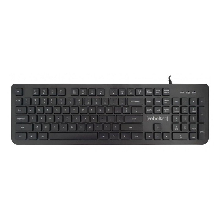 Vezetékes billentyűzet, Rebeltec, USB, fekete