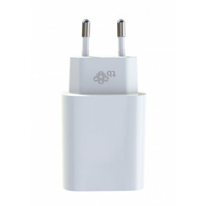 Зарядно за стена TB 2x3A USB C + USB A Power Delivery, бяло