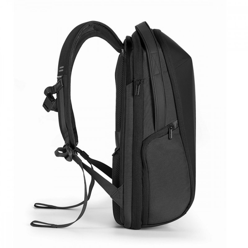 Rucsac laptop XD Design Bizz, materiale reciclate, extensibil, hidrofob, compartimentat, negru, 47x32x18/26cm