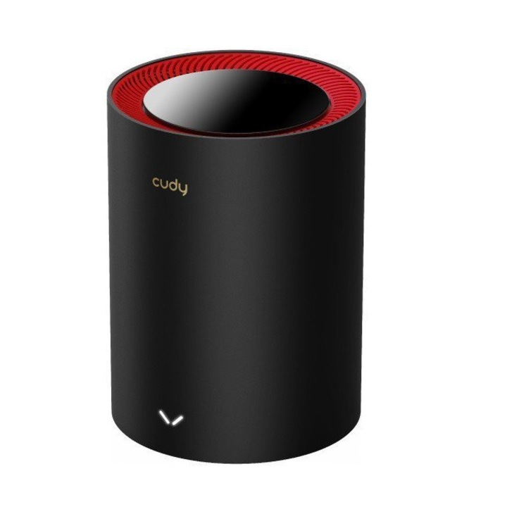Мрежова WiFi система Cudy AX3000 M3000, двулентова, 2.5G, 2402Mbps, черно/червено