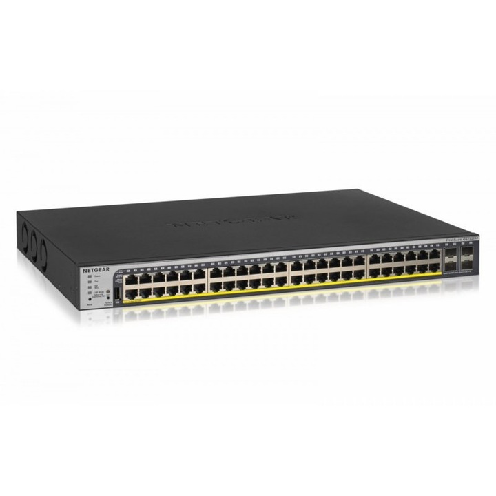Суич с управление NetGear GS752TPP, 48xGE PoE+, 4xSFP, Smart PoE+, 760W, 440x310x43.2mm
