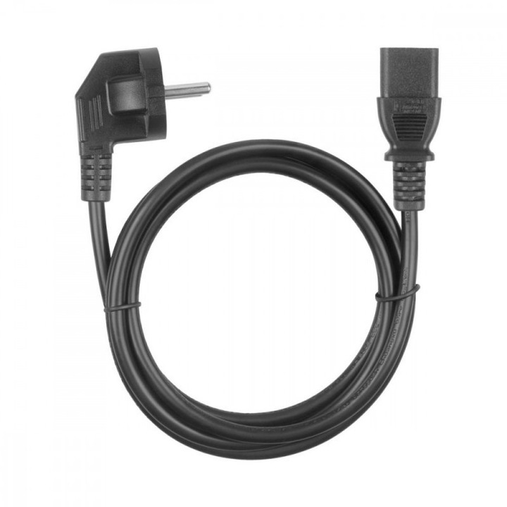 Tápkábel TB, IEC C13, VDE, 16A, 1,8 m, fekete