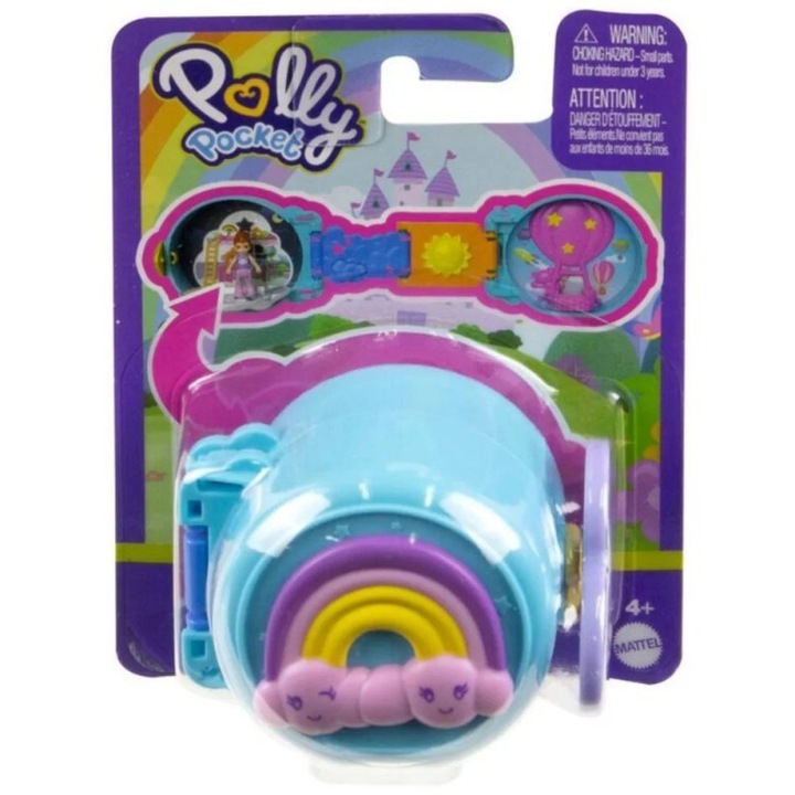 Casuta de papusi Mattel Polly Pocket, set cu accesorii, albastru, 4+