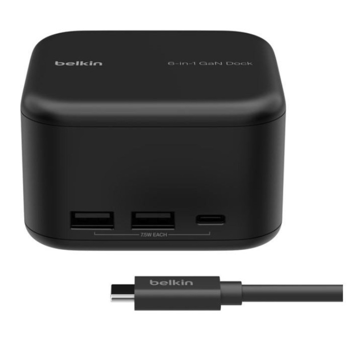 Докинг станция Belkin, 6 в 1, GaN 130W, 4K 60Hz