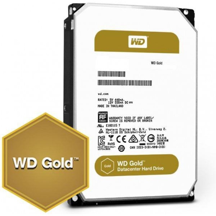 Merevlemez Western Digital Gold, 8TB, 7200rpm, 256MB, SATA III, 3,5"