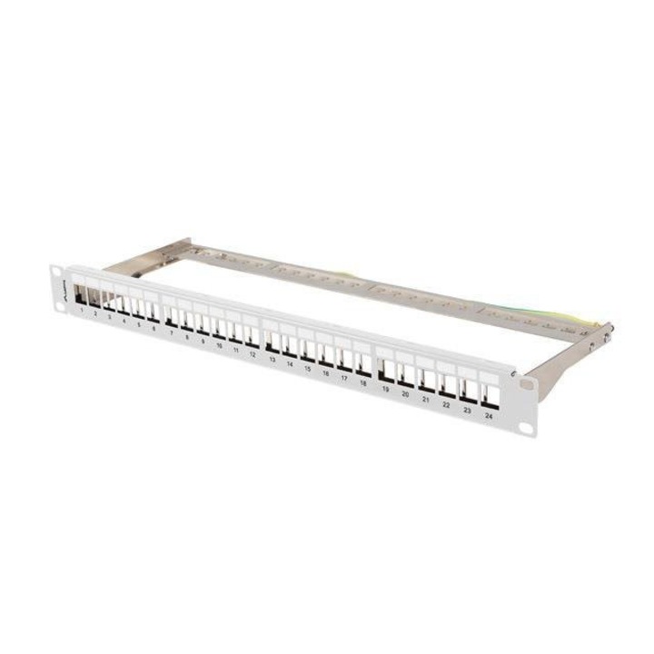 Lanberg patch panel, 24 port, 1U, 19" szürke