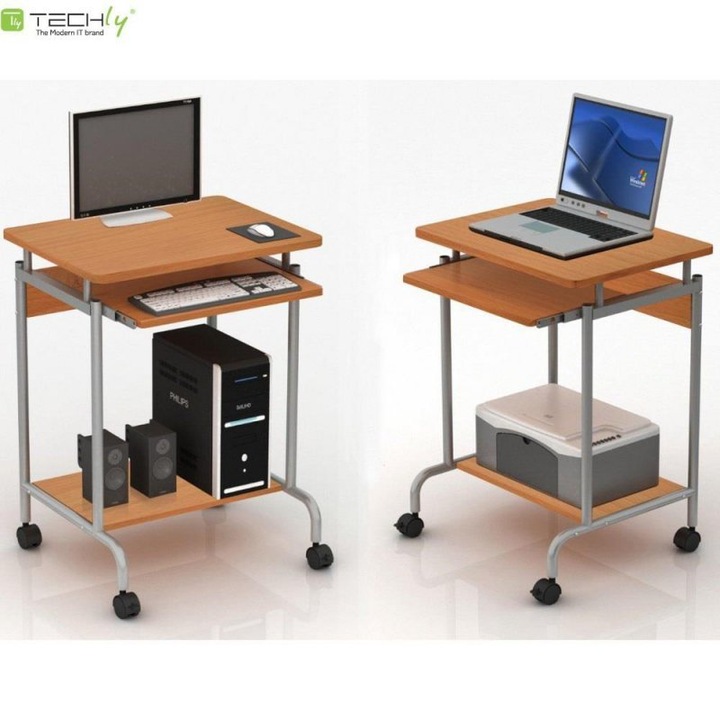 Birou mobil Techly, 600x450mm, culoare buk