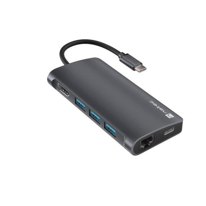 Докинг станция Natec Fowler 2 V2, USB-C, HDMI 4K, RJ45, SD, Micro SD