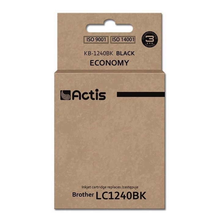 Actis KB-1240Bk nyomtatópatron, Brother kompatibilis, 19ml, fekete